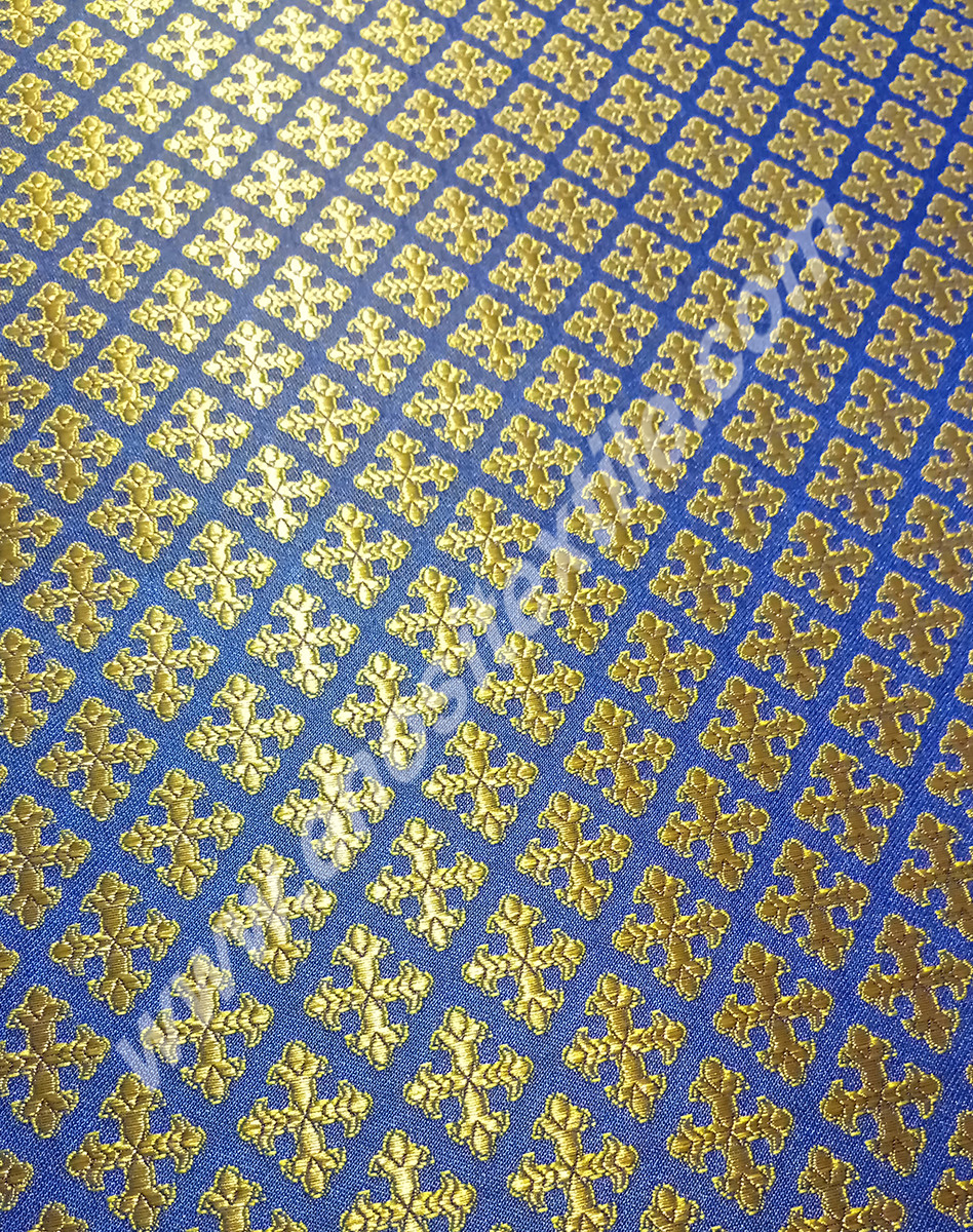 KL-019 Blue-Gold Brocade Fabrics